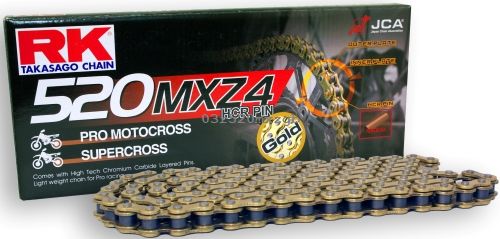 Cadena RK 520 MXZGB 114 eslabones oro