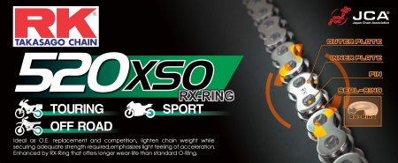 Cadena RK 520 XSO con RX ring 110 eslabones