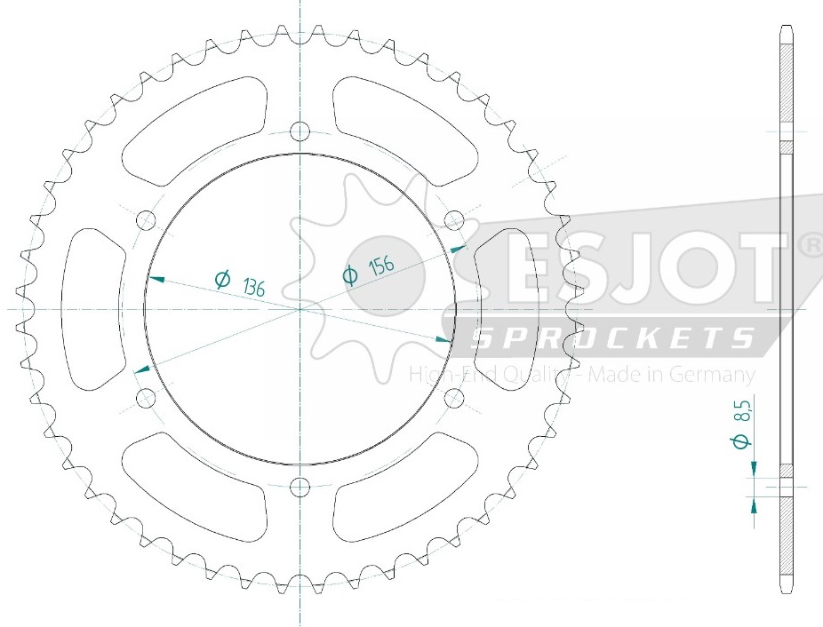 Corona de acero 52 dientes