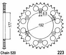 Corona de aluminio 52 dientes