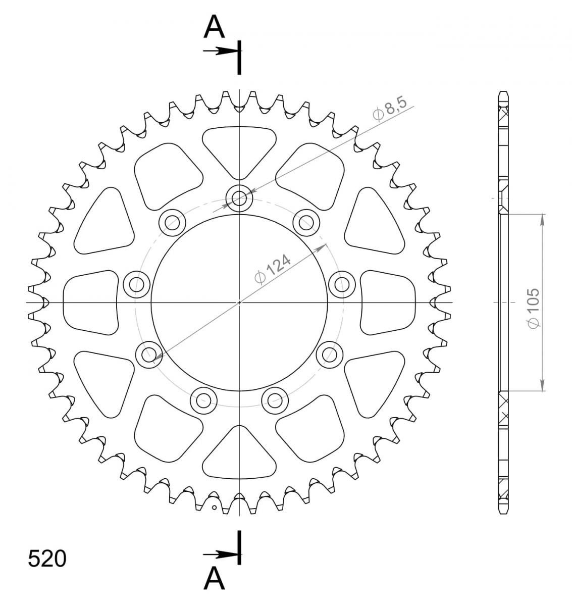 Corona de aluminio 50 dientes