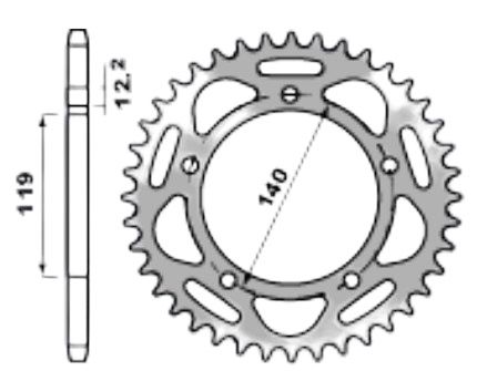Corona de aluminio 45 dientes
