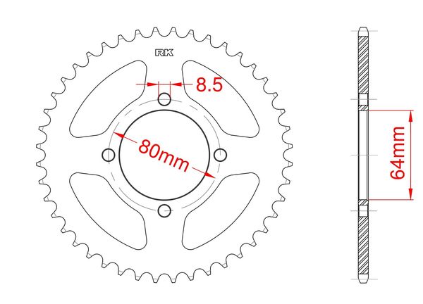 Corona de acero 45 dientes