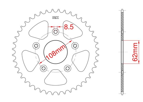 Corona de acero 43 dientes