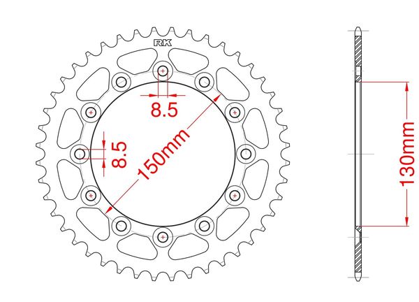 Corona de acero 52 dientes