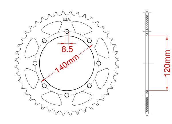 Corona de acero 43 dientes