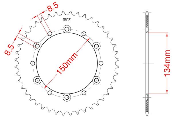 Corona de aluminio 47 dientes