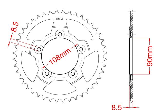 Corona de acero 38 dientes