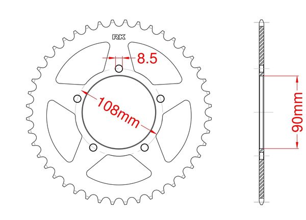 Corona de acero 39 dientes