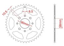 Corona de acero 39 dientes
