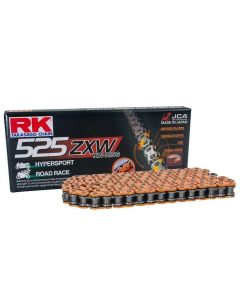 Cadena RK 525 ZXW con XW ring 130 eslabones naranja