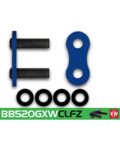 Eslabón de unión cadena RK 520 GXW remache punta huecha azul