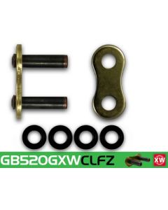Eslabón de unión cadena RK 520 GXW remache punta huecha oro