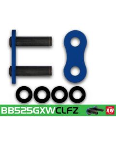 Eslabón de unión cadena RK 525 GXW remache punta huecha azul