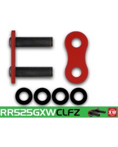 Eslabón de unión cadena RK 525 GXW remache punta huecha rojo