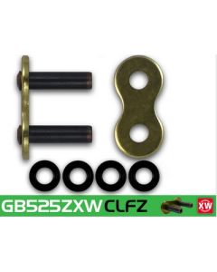 Eslabón de unión cadena RK 525 ZXW remache punta huecha oro