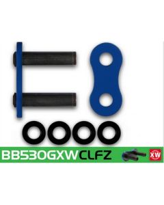 Eslabón de unión cadena RK 530 GX remache punta huecha azul