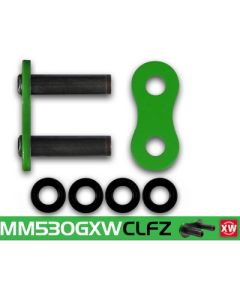 Eslabón de unión RK 530 GXW remache punta huecha verde