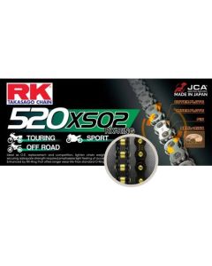 Cadena RK 520 XSO con RX ring 86 eslabones negro-oro