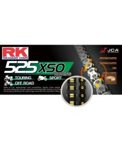 Cadena RK 525 XSO con RX ring 118 eslabones negro-oro