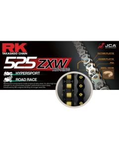 Cadena RK 525 ZXW con XW ring 100 eslabones negro-oro