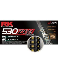 Cadena RK 530 ZXW con XW ring 116 eslabones negro-oro