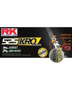 Cadena RK 525 KRO con O ring 124 eslabones color ORO