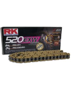 Cadena RK 520 EXW con XW ring 124 eslabones oro