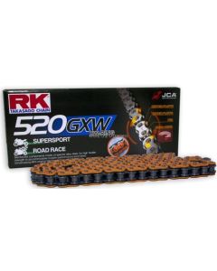 Cadena RK 520 GXW con XW ring 114 eslabones naranja