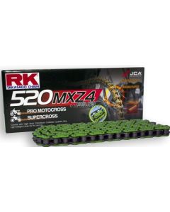 Cadena RK 520 MXZV 118 eslabones verde
