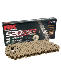 Eslabón de unión cadena RK 520 ZXW remache punta huecha oro