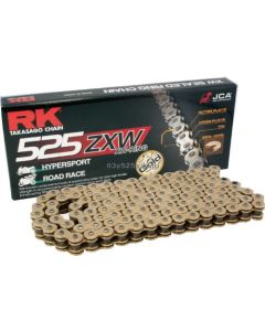 Cadena RK 525 ZXW con XW ring 116 eslabones oro