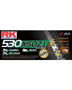 Cadena RK 530 XSO con RX ring 118 eslabones oro