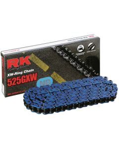 Cadena RK 525 GXW con XW ring 122 eslabones azul