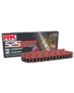Cadena RK 525 ZXW con XW ring 100 eslabones rojo