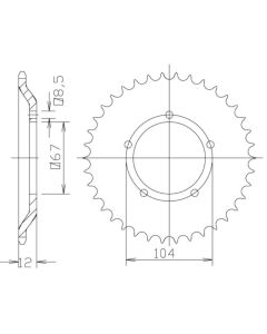 Corona de acero 55 dientes