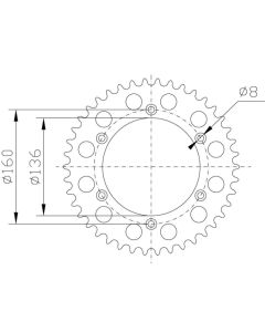 Corona de acero 46 dientes