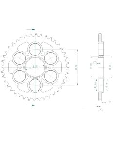 Corona de aluminio 42 dientes