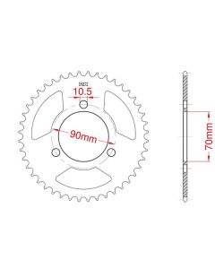 Corona de aluminio 43 dientes