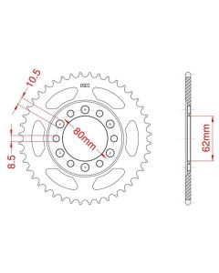 Corona de aluminio 52 dientes