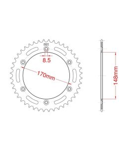 Corona de aluminio 50 dientes