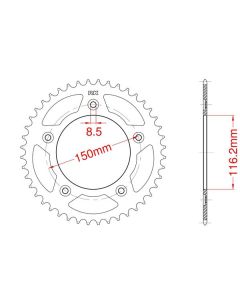 Corona de aluminio 45 dientes