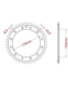 Corona de aluminio 47 dientes