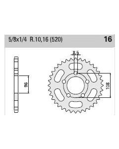 Corona de acero 44 dientes