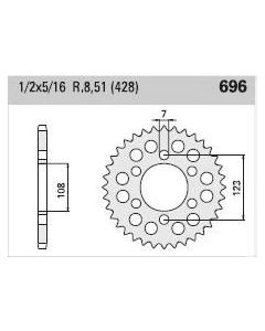 Corona de aluminio 48 dientes