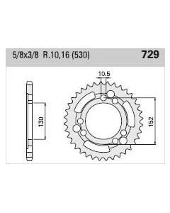 Corona de acero 44 dientes
