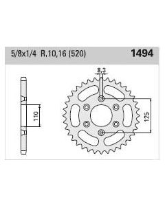 Corona de aluminio 43 dientes