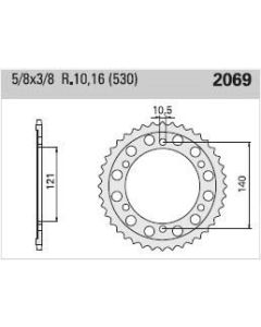 Corona de acero 40 dientes