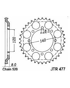 Corona de aluminio 43 dientes