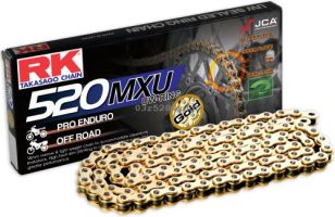 Cadena RK 520 MXUGB con UW ring 112 eslabones oro